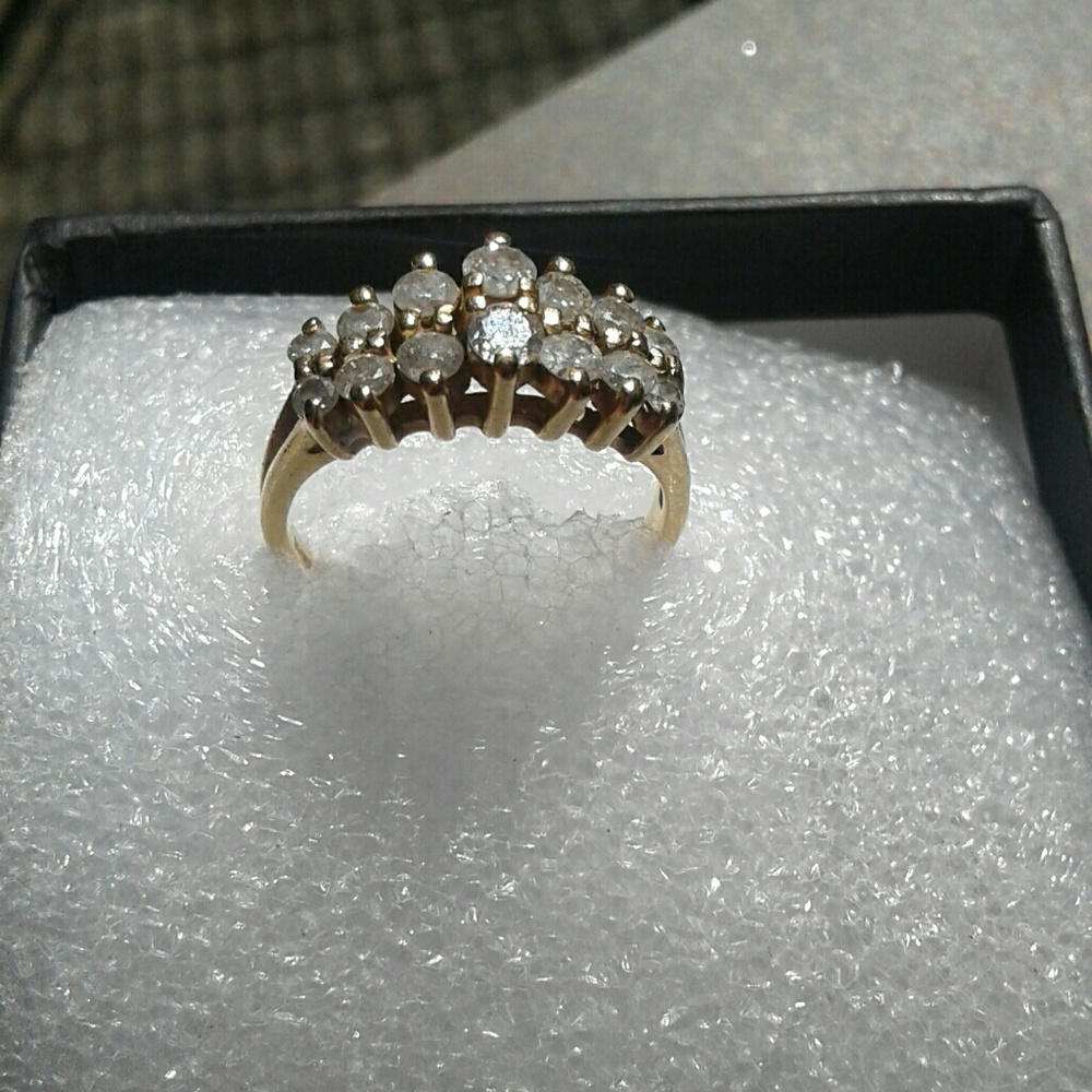 Solid 14k gold diamond ring